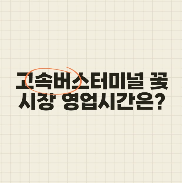 고속버스터미널 꽃시장