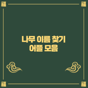 나무 이름 찾기 어플