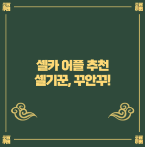 셀카 어플 셀기꾼