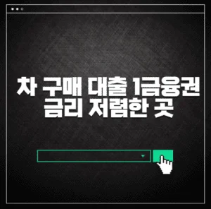 차 구매 대출 1금융권