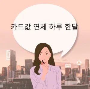 카드값 연체 하루 한달