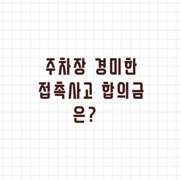 주차장 경미한 접촉사고