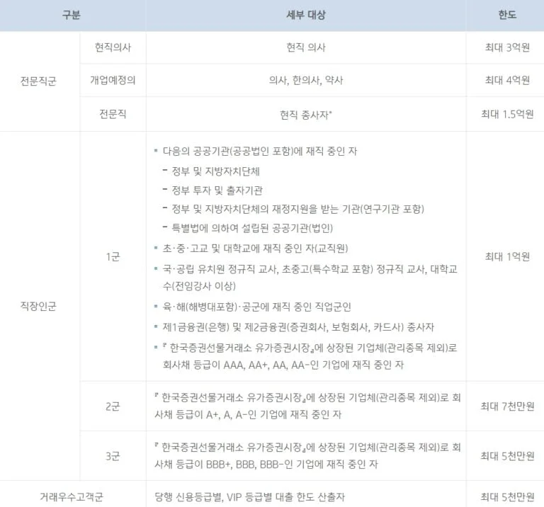전문직 마이너스 통장 대출