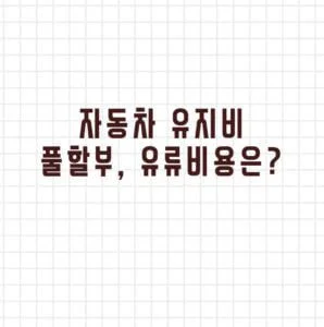 자동차 유지비 풀할부 유지비용