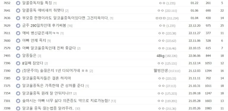 알콜 중독 치료 아빠