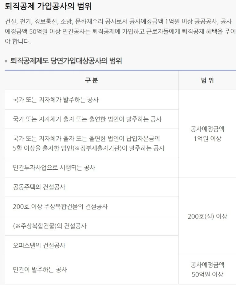 노가다 퇴직금